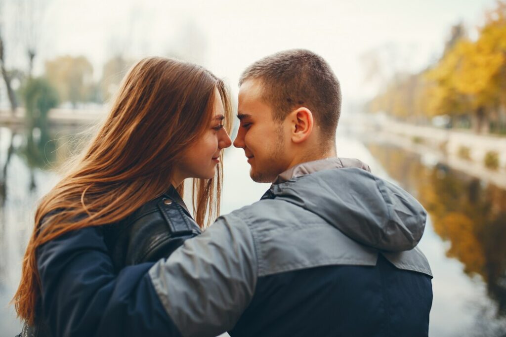 Couple sitting together