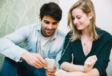 Couple sitting together